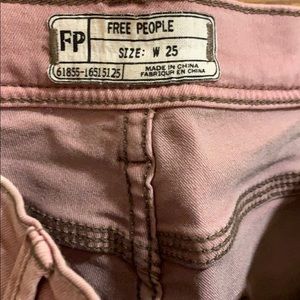 Salmon pink free people jeans